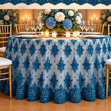 Corded Bridal Lace Fabric Embroidered Polyester Net Mesh Yard