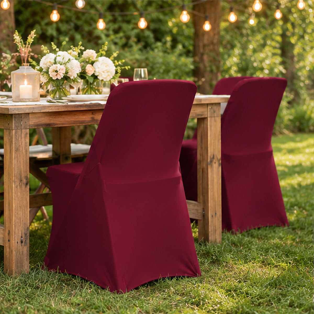 Burgundy 4 Way Stretch Spandex Chair Cover 220 GSM Form Fitting