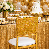 Gold Sequin Spandex Chair Caps 220 GSM Glittering Stretch Cover
