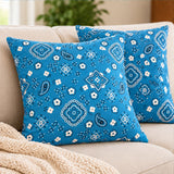 Paisley Bandanna Fabric Turquoise Poly Cotton Print by the Yard