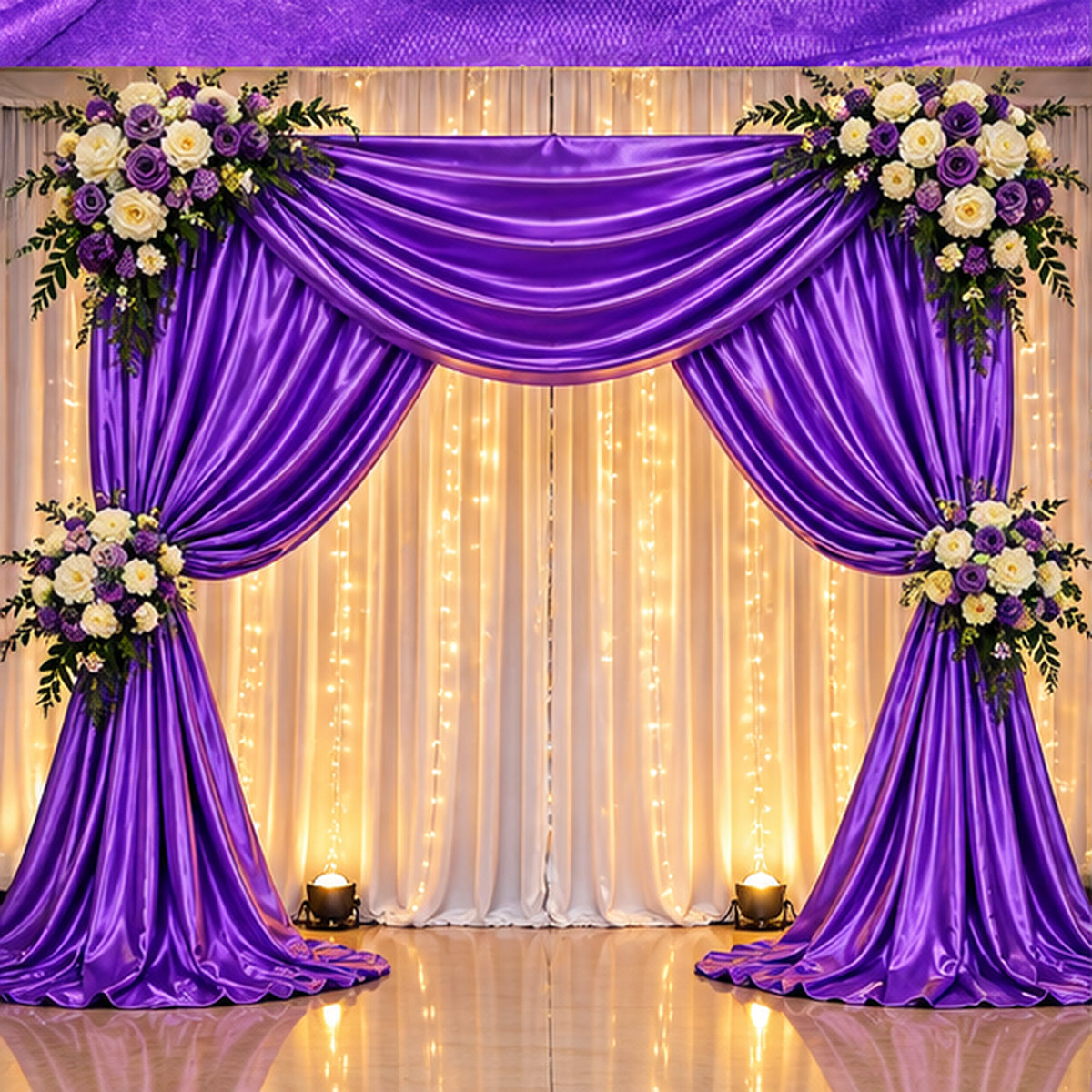 Purple Low Stretch Polyester Fabric Extra Wide 108/120 Inch Yard