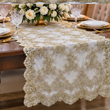 Corded Bridal Lace Fabric Embroidered Polyester Net Mesh 52 Inch