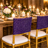 Eggplant Purple Sequin Spandex Chair Caps 220 GSM Shiny Stretch