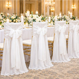 White Chiffon Chiavari Chair Cover With Sash Airy Sheer Fabric