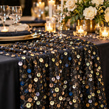 Sequined Lace Fabric Embroidered Black Chiffon Sheer by the Yard