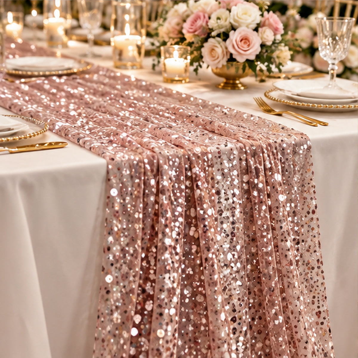 BPS Mesh Lace Dusty Rose Fabric Sheer Stretch by the Yard Decor