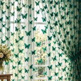 3D Butterflies Hunter Green Lace Fabric Embroidered by the Yard