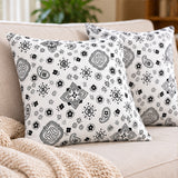 Paisley Bandanna Fabric White Poly Cotton Print by the Yard Decor