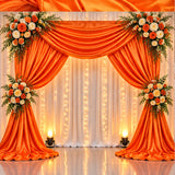Orange Low Stretch Polyester Fabric Extra Wide 108/120 Inch Yard