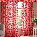 3D Butterflies Red Lace Fabric Embroidered Applique by the Yard