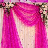 Glitter Mesh Fabric with Scattered Rhinestones 2 Way Stretch