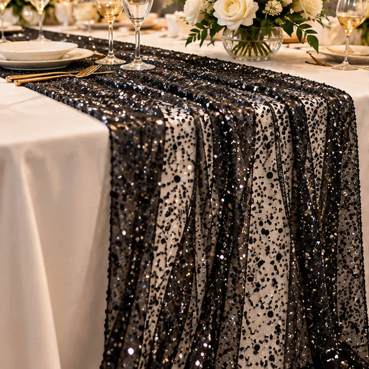 BPS Mesh Lace Black Mesh Fabric Sheer Stretch by the Yard Decor