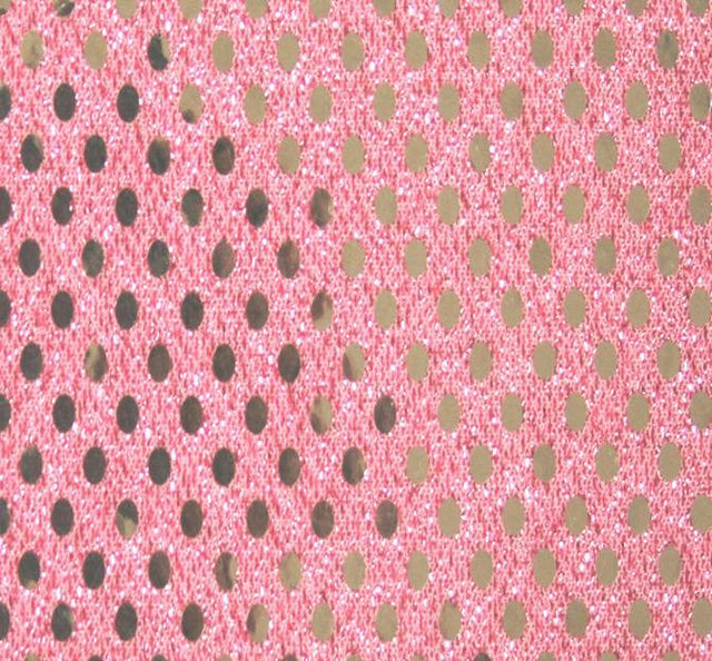 3MM Sequins On A Knit Solid Pink Sequins Fabric - Solid Pink, 44/45" Width (1 Yard)