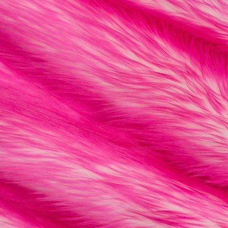 1 Yard Snow Luxury Two Tone Shaggy Faux Fur Fabric 58"/60" Width