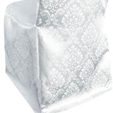 1 Piece Marquis Damask Jacquard Polyester Chair Cover White