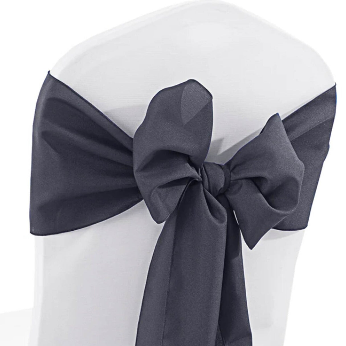10 Pieces Pewter Charcoal Polyester Chair Sashes, Sleek Wrinkle Free Event Styling 8"x108"