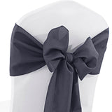 10 Pieces Pewter Charcoal Polyester Chair Sashes, Sleek Wrinkle Free Event Styling 8"x108"