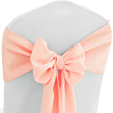 10 Pieces Apricot Peach Soft Polyester Chair Sashes 8"x108" Wrinkle Free Wedding Decor