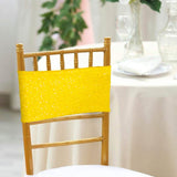 10 Pieces Luxurious Champagne Sequin Stretch Spandex Chair Bands 7 x 13 Inches