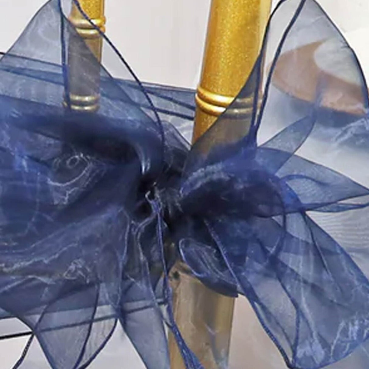 10 Pieces Navy Blue Organza Chair Sashes 8"x108" Sheer Wedding & Event Decor