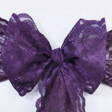 10 Pieces Elegant Eggplant Caspari Lace Chair Sashes for Weddings 9" x 108"