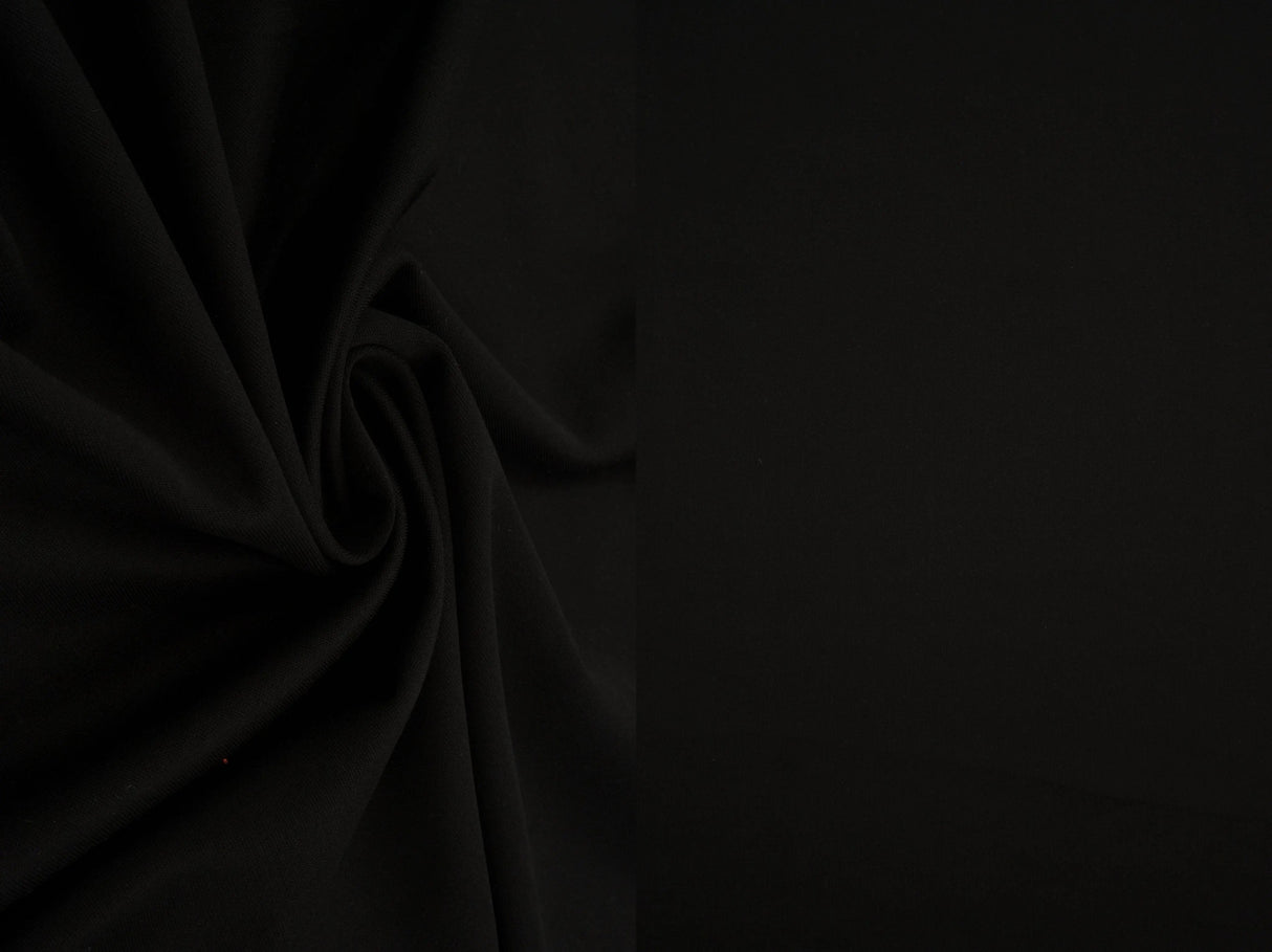 Poly Span Techno Fabric 1 Yard Black Smooth Stretch Medium Weight 58/60" Wide