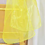 10 Pieces Canary Yellow Organza Chair Sashes 8"x108" Sheer Chair Decor for Weddings & Events