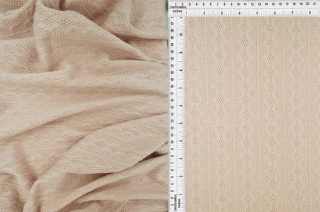 Cable Knit Jacquard Sweater Fabric, Heavyweight Stretch Knit 58/60" Wide