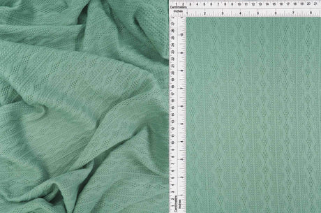 Cable Knit Jacquard Sweater Fabric, Heavyweight Stretch Knit 58/60" Wide