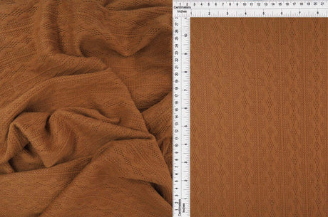 Cable Knit Jacquard Sweater Fabric, Heavyweight Stretch Knit 58/60" Wide