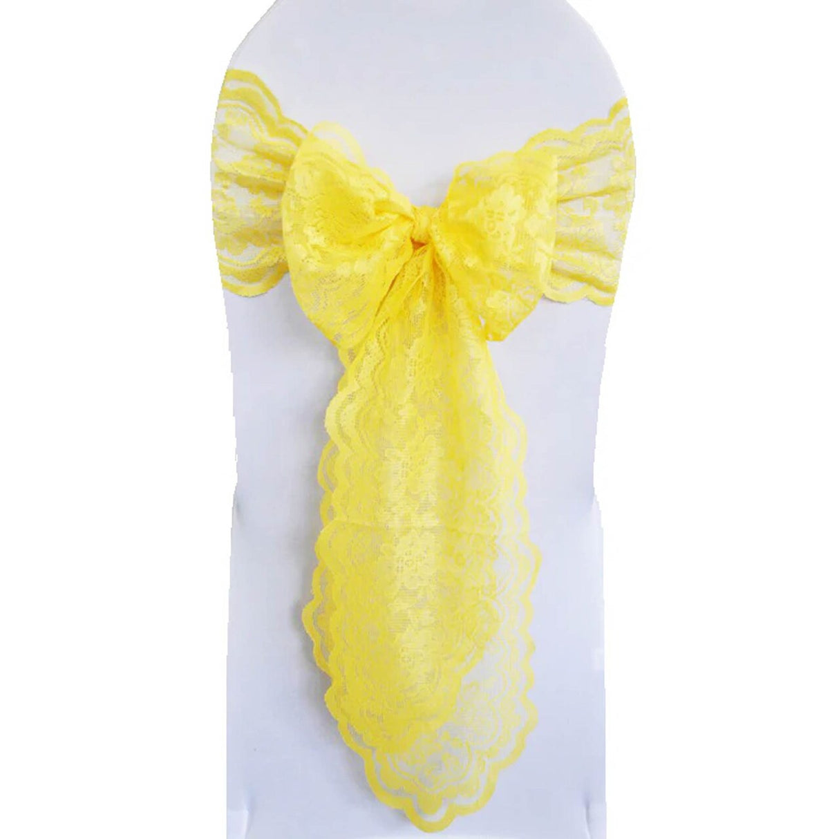 10 Pieces Canary Yellow Caspari Lace Chair Sashes Wedding Party Decor 9" x 108"