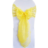 10 Pieces Canary Yellow Caspari Lace Chair Sashes Wedding Party Decor 9" x 108"
