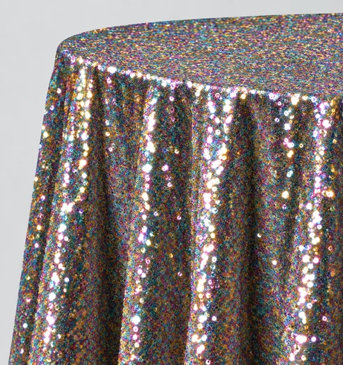Glitz Sequin Tablecloth 90 Inch Round Durable Polyester Party