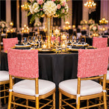 Coral Sequin Spandex Chair Caps 220 GSM Premium Stretchy Fit