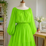 Neon Green Low Stretch Polyester Tricot Fabric 108/120 Inch Yard