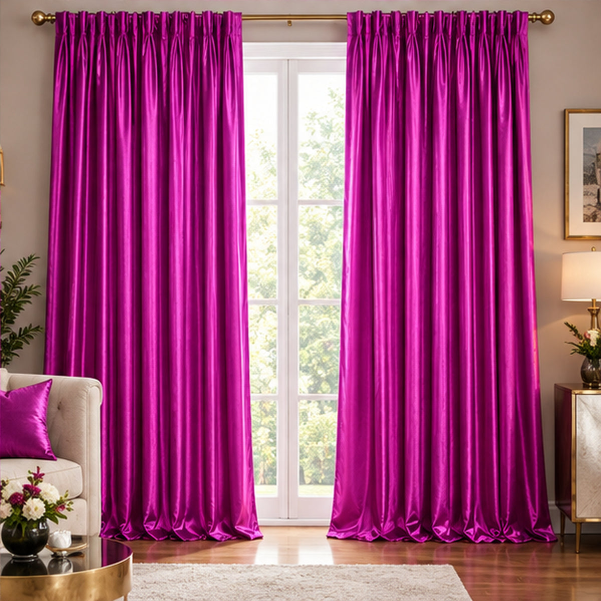 Magenta Low Stretch Polyester Tricot Fabric 108/120 Inch Yard