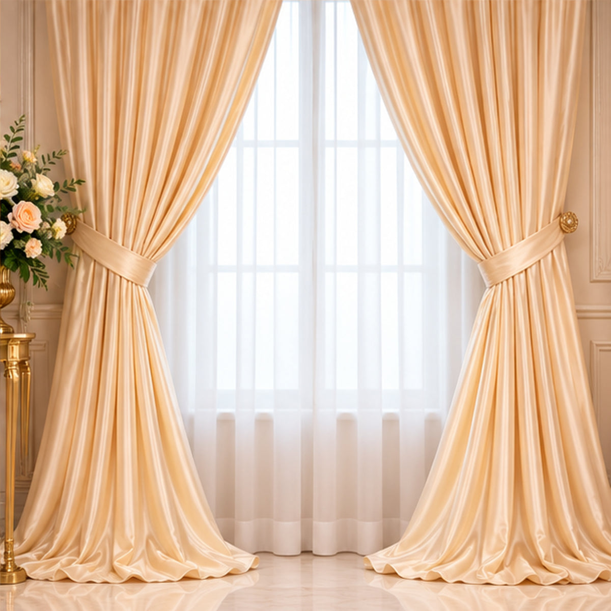 Ivory Low Stretch Polyester Fabric Extra Wide 108/120 Inch Yard