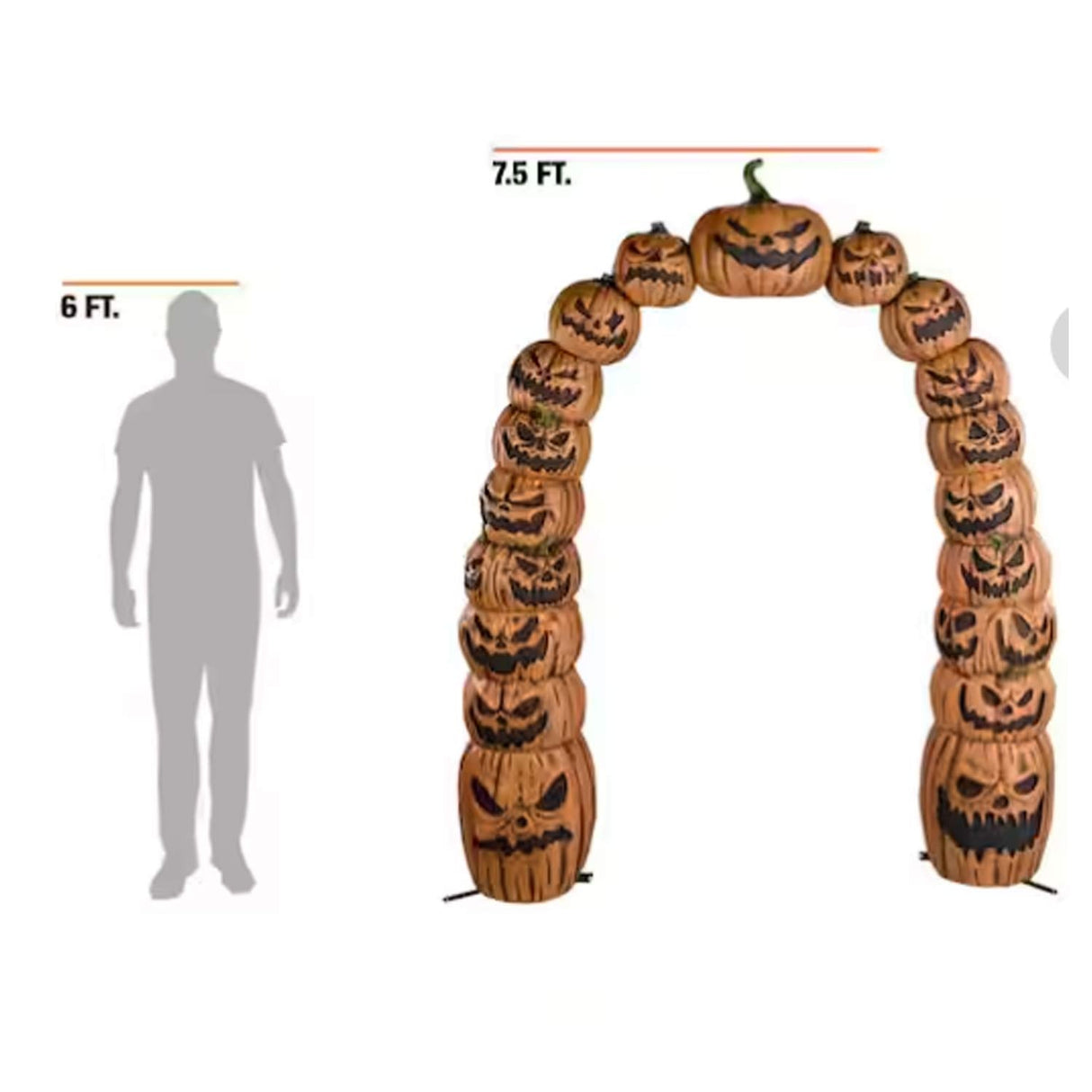 7.5 ft Halloween Jack-O-Lantern Archway Decor