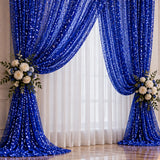 BPS Mesh Lace Royal Blue Fabric Sheer Stretch by the Yard Decor