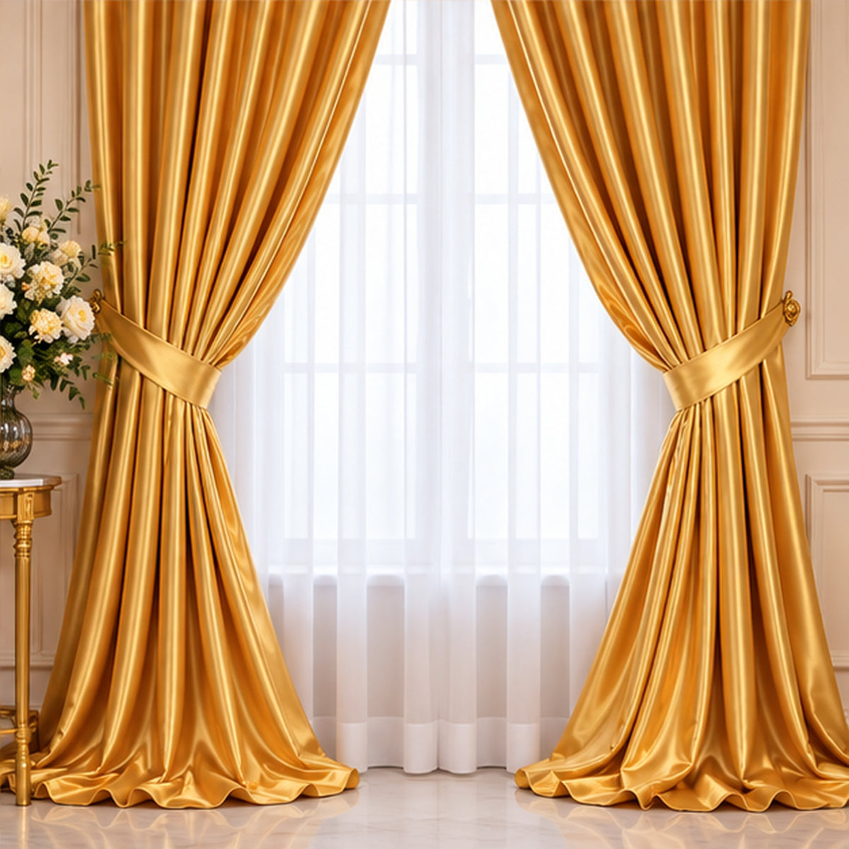 Gold Low Stretch Tricot Polyester Fabric Extra Wide 108/120 Inch