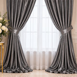 Gray Low Stretch Polyester Fabric Extra Wide 108/120 Inch Yard