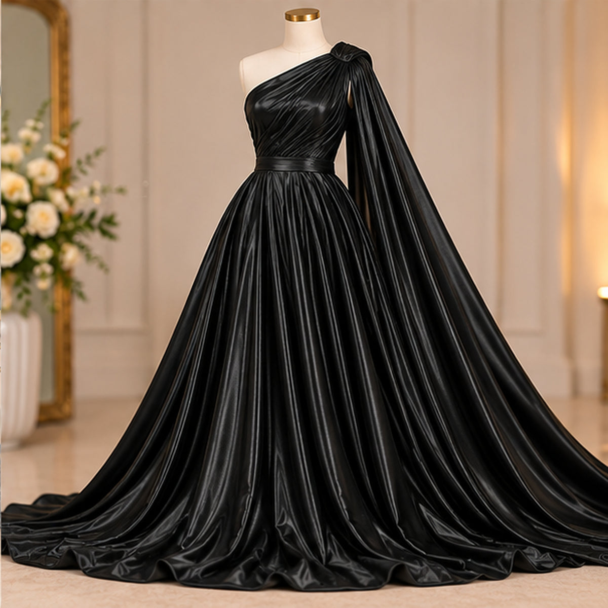 Black Low Stretch Polyester Fabric Extra Wide 108/120 Inch Yard
