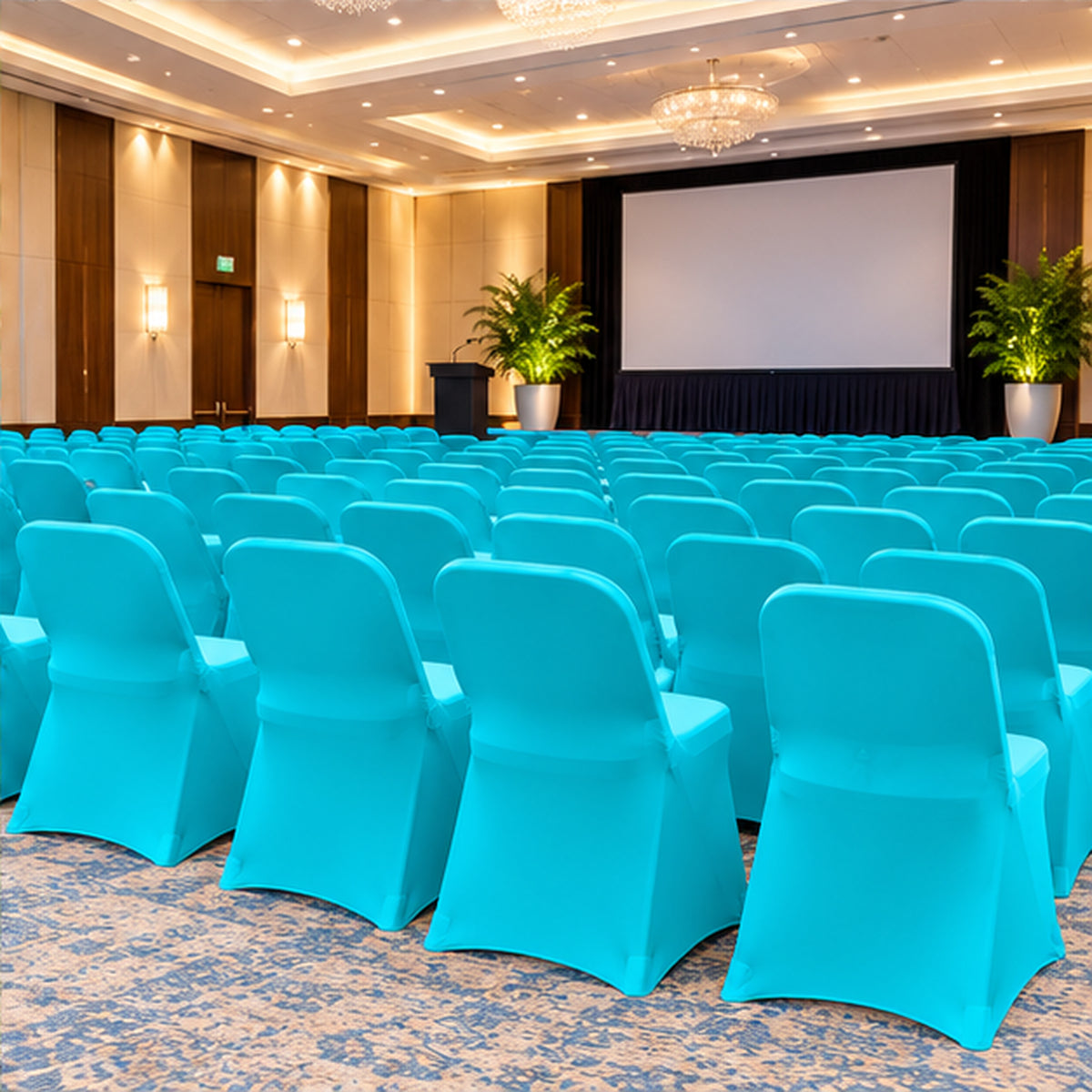 Turquoise Premium Spandex Lifetime Folding Chair Cover 220 GSM