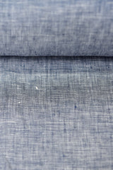 1 Yard Navy or Off White 2 Tone Melange Linen Fabric Lightweight Flat Weave 58 Inches Wide