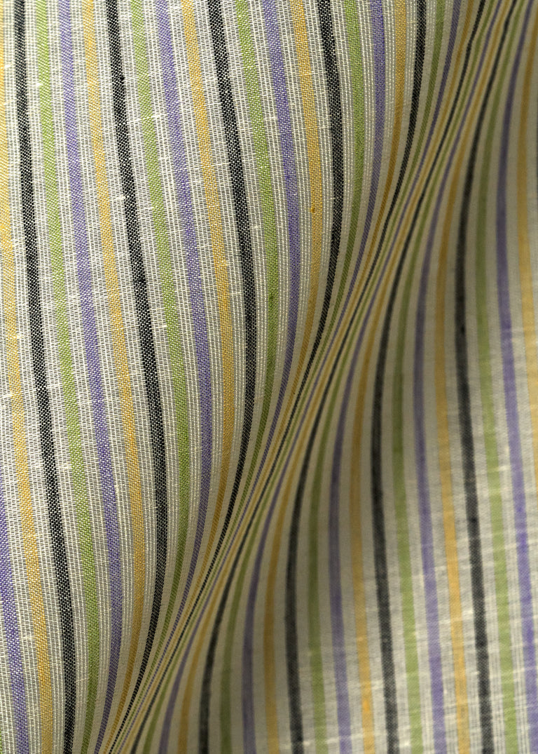 1 Yard Irish Pure Linen 5 Tone Tweed Stripe Fabric 62"/60" Width