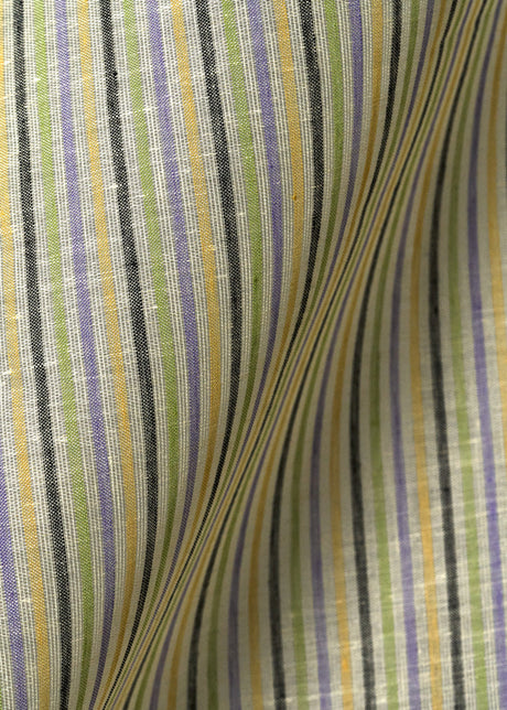 1 Yard Irish Pure Linen 5 Tone Tweed Stripe Fabric 62"/60" Width