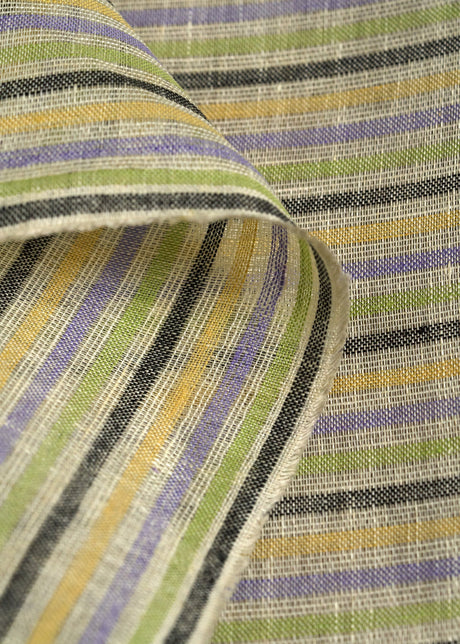 1 Yard Irish Pure Linen 5 Tone Tweed Stripe Fabric 62"/60" Width