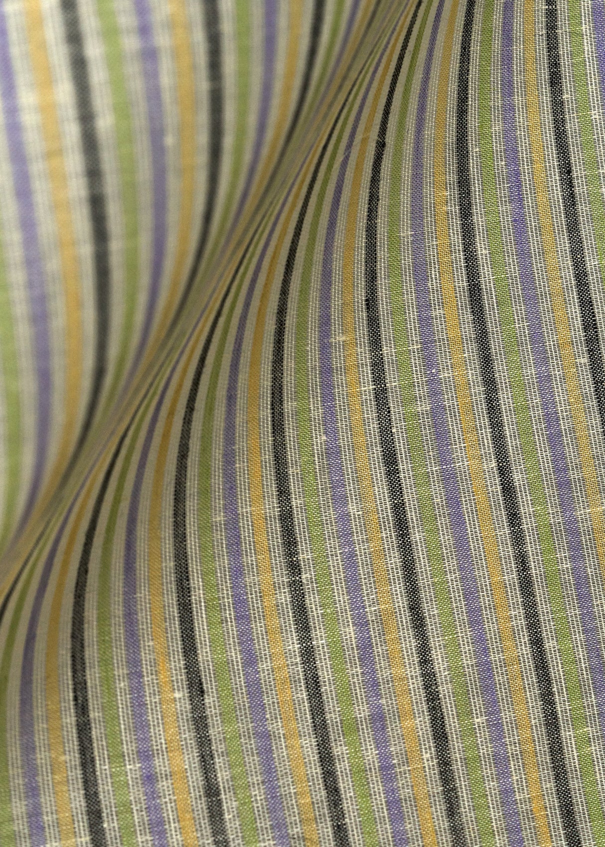 1 Yard Irish Pure Linen 5 Tone Tweed Stripe Fabric 62"/60" Width