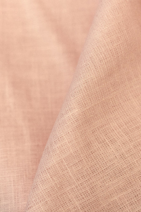 1 Yard Midweight Blush Pure Linen Fabric, Softened 5.5 oz Solid Weave 58 Inch