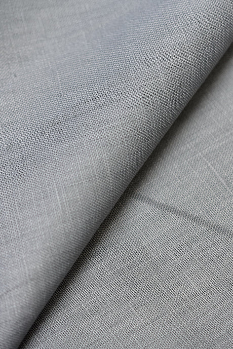 1 Yard Softened Grey Pure Linen Fabric Midweight 5.5 oz 54 Inches Wide